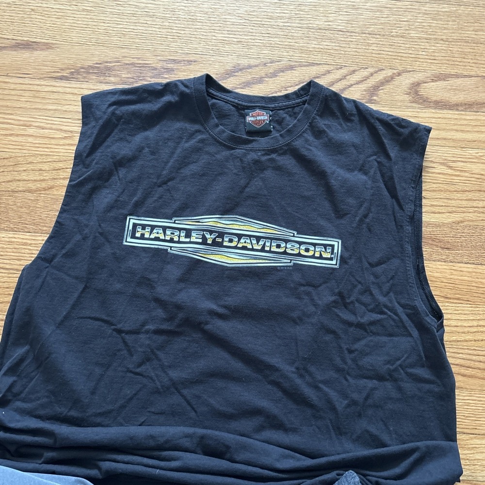 Vintage Harley Davidson Muscle T Shirt‎ Size Myrtle Beach Pirate Parrot 2XL Y2K - Picture 2 of 6
